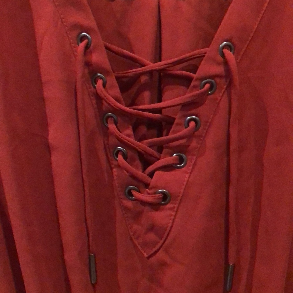 Mossimo Laceup Front Dress Rust Color Size Medium - Picture 3 of 6